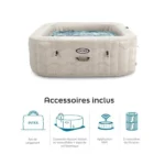 Pure Spa gonflable INTEX CHEVRON carré 4 places – Image 2