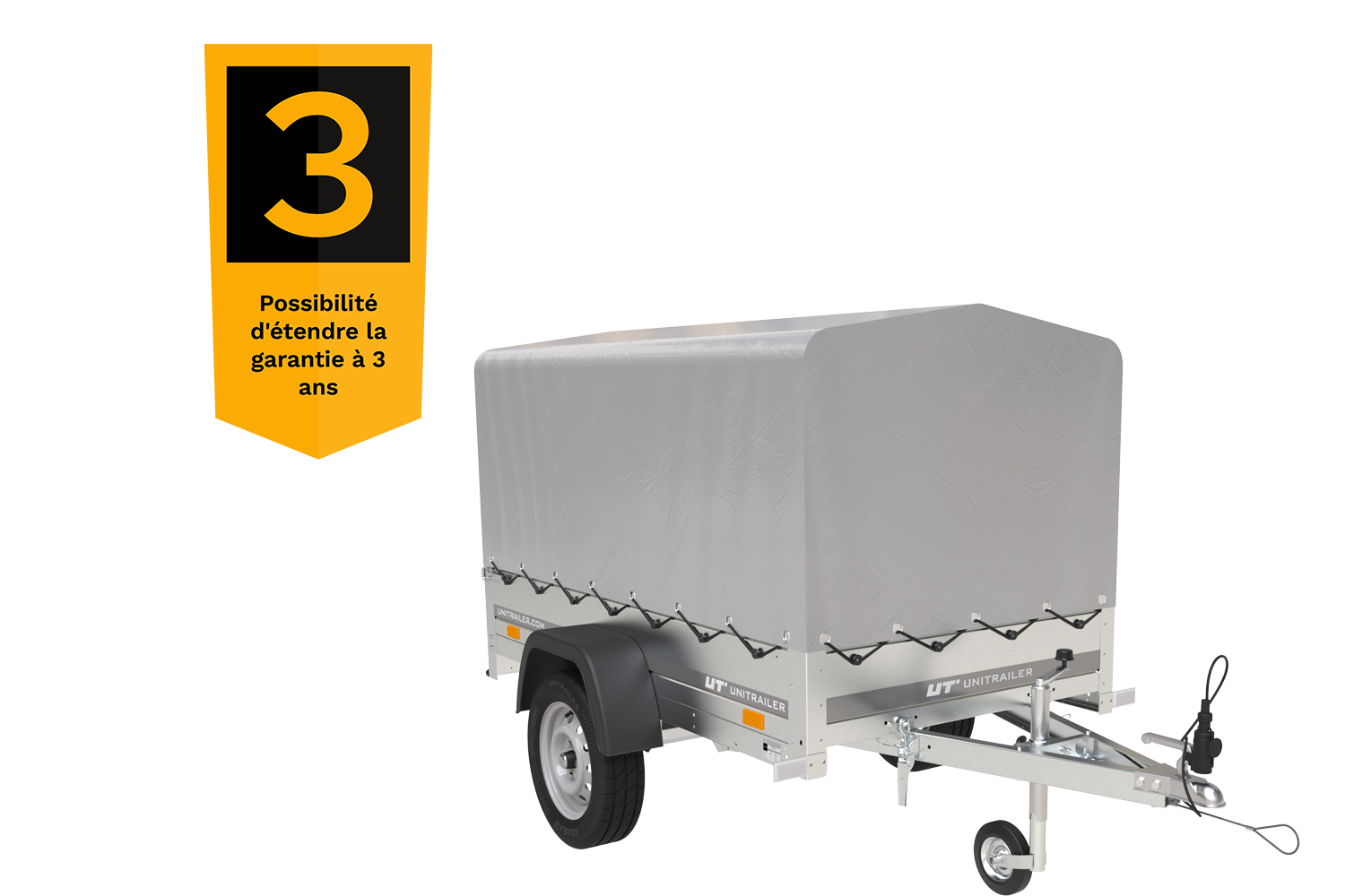 A111.png Remorque 750 kg 200 x 125 avec bâche dôme et arceau Garden Trailer 201 KIPP – Image 1