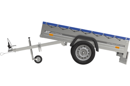 Remorque Garden Trailer 200 Kipp avec roue jockey et bâche plate bleue