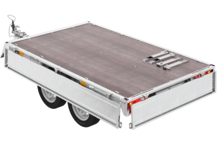 remorque deux essieux 254×151 avec roues unitrailer solid 250/2 dmc 750 kg