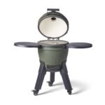 Barbecue kamado Moddern vert pieds alu noir + tablette + roulettes – Image 9