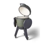 Barbecue kamado Moddern vert pieds alu noir + tablette + roulettes – Image 4