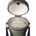 Barbecue kamado Moddern vert pieds alu noir + tablette + roulettes – Image 3