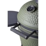 Barbecue kamado Moddern vert pieds alu noir + tablette + roulettes – Image 2