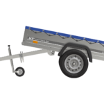 Remorque Garden Trailer 200 Kipp avec roue jockey et bâche plate bleue