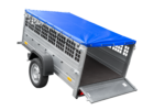 Remorque grillagée 200×106 avec bâche plate bleue, ridelles grillagées et roue jockey – Garden Trailer 200 KIPP – Image 7