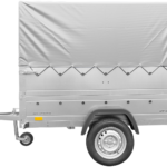 Remorque simple essieu 200×106 avec bâche haute, arceau, rehausses de ridelles et roue jockey – Garden Trailer 200 KIPP