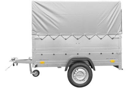 Remorque simple essieu 200×106 avec bâche haute, arceau, rehausses de ridelles et roue jockey – Garden Trailer 200 KIPP