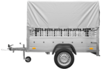 Remorque tôle Garden Trailer 200 KIPP 200×106 cm [avec rehausses grillagées, bâche haute et arceau]
