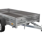 unitrailer 264/2 kipp avec roue jockey, tiges de support et bâche plate bleue