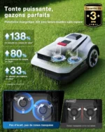 ECOVACS Goat A1600 RTK Robot Tondeuse sans Fil périphérique 1600 m², Navigation RTK+Vision, Charge Rapide 45 Min, Auto-Cartographie – Image 5