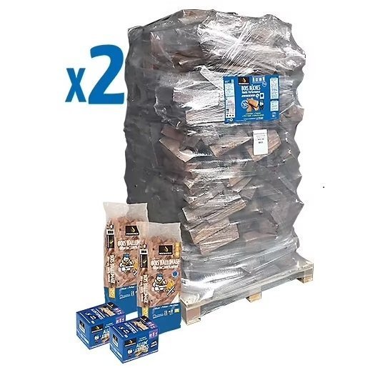 Pack-bois-de-chauffage-buches-40cm-Woodstock-2-palettes.jpg 2 Packs bois de chauffage bûches Woodstock – Image 1