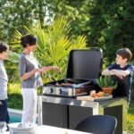 Plancha Enosign 65 inox et noir 2 brûleurs 56 x 40 + capot gaz – Image 3