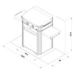 Plancha Enosign 65 inox et noir sur chariot + capot gaz – Image 4