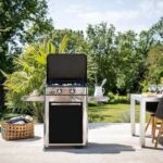 Plancha Enosign 65 inox et noir sur chariot + capot gaz – Image 2