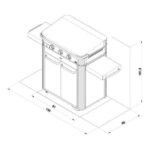 Plancha Enosign 80 inox et noir sur chariot + capot gaz – Image 5