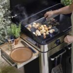 Plancha Enosign 80 inox et noir sur chariot + capot gaz – Image 3