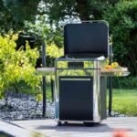 Plancha électrique Enosign 65 inox et noir sur chariot + capot – Image 3