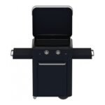 Plancha gaz Enosign 65 Eno blue navy 2 bruleurs 56 x 40 avec couvercle + chariot – Image 6