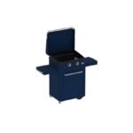 Plancha gaz Enosign 65 Eno blue navy 2 bruleurs 56 x 40 avec couvercle + chariot