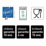 Plancha gaz Enosign 80 inox et noir 3 brûleurs 69 x 40 + capot – Image 2