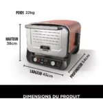 Four à pizza électrique NINJA Woodfire OO101EU orange inox, 1 pizza 30 cm, préchauffage 15 min, jusqu'à 370°C