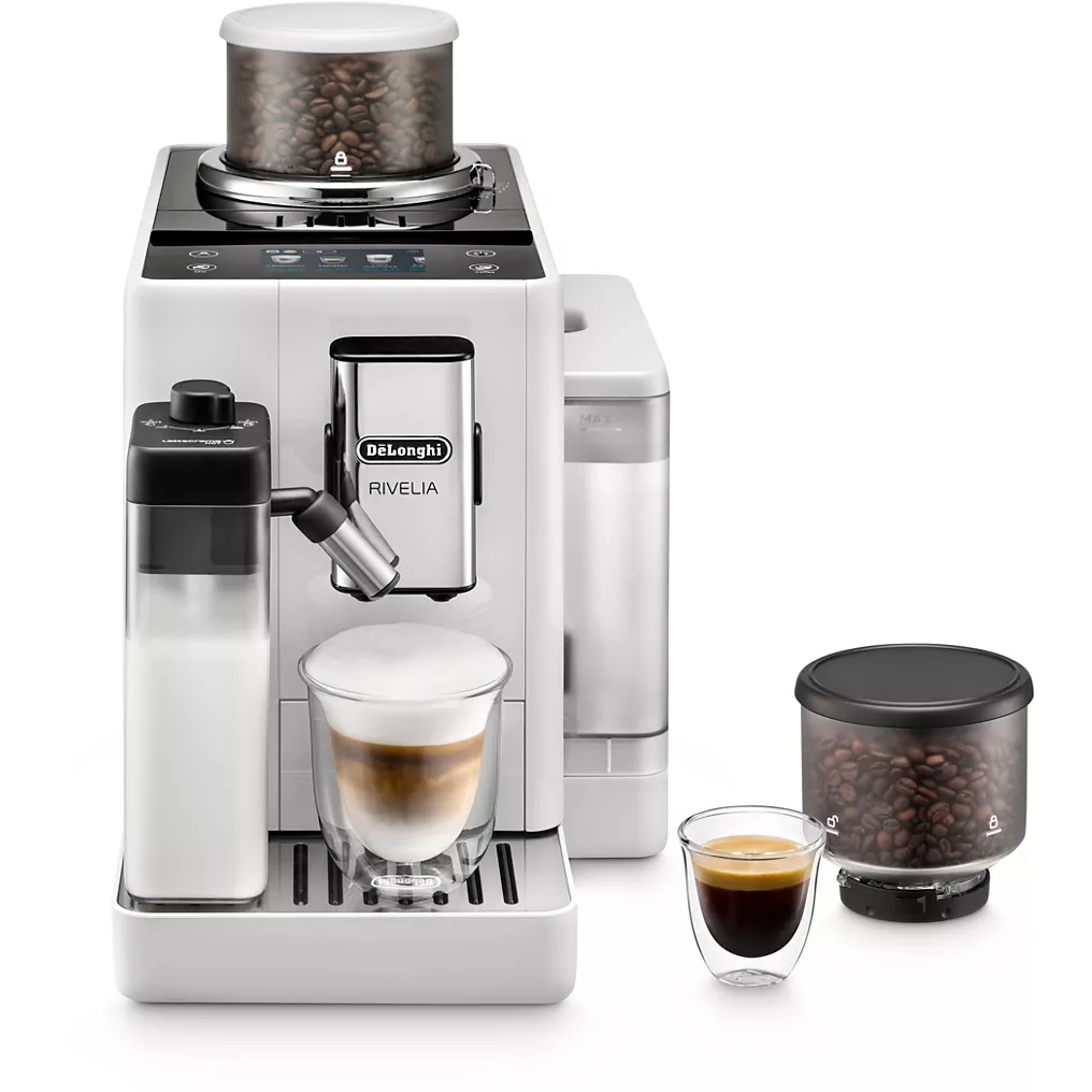 8004399027701_h_f_l_0.webp Expresso Broyeur DELONGHI FEB4455.W Rivelia Latte Blanche – Image 1