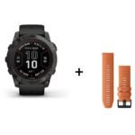 Montre Garmin Fenix 7X Pro Sapphire Solar Titane + bracelet silicone kaki – Image 7