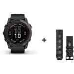 Montre Garmin Fenix 7X Pro Sapphire Solar Titane + bracelet silicone kaki – Image 5