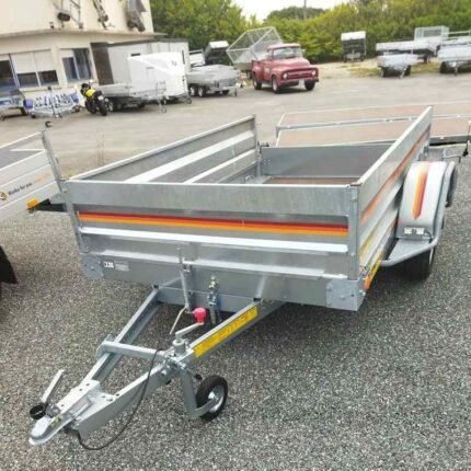 Remorque plateau MECANOREM - RPMS 455 F - PTAC : 750 Kg - 1 essieu freiné - 250 x 150 cm