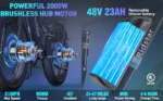 Vélo électrique Ridstar E26 Pro à double moteur 2000 W 48 V 23 Ah – Image 6