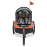 Remorque vélo 2 places 60 kg ​Wike - Premium Double - Poussette et Kit de Jogging inclus - marine/marron – Image 2