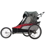 Remorque vélo 2 places 60 kg ​Wike - Premium Double - Poussette et Kit de Jogging inclus - marine/marron – Image 4