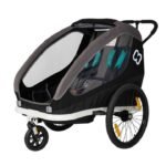 Hamax Traveller Bike Trailer for 2 Kids, incl. drawbar and buggy wheel - black/grey – Image 10