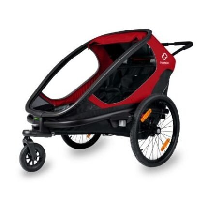 Remorque vélo charge 100 kg Hamax Outback pour 2 Enfants - rouge / noir