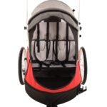 Remorque velo pas cher Wike pour 2 Enfants - Premium Double - Poussette et Kit de Jogging inclus - marine/marron – Image 6