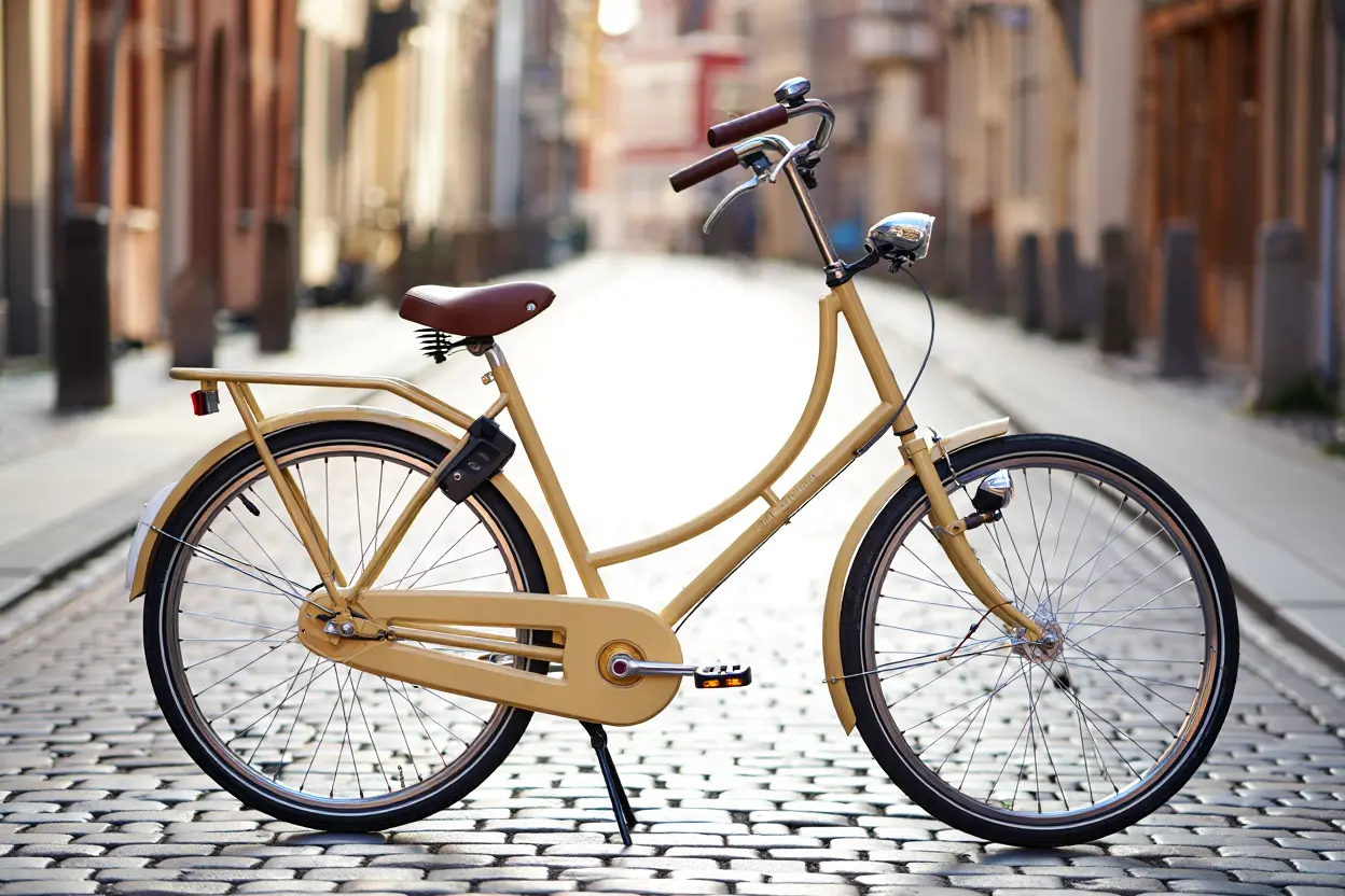 Vélo hollandais en milieu urbain