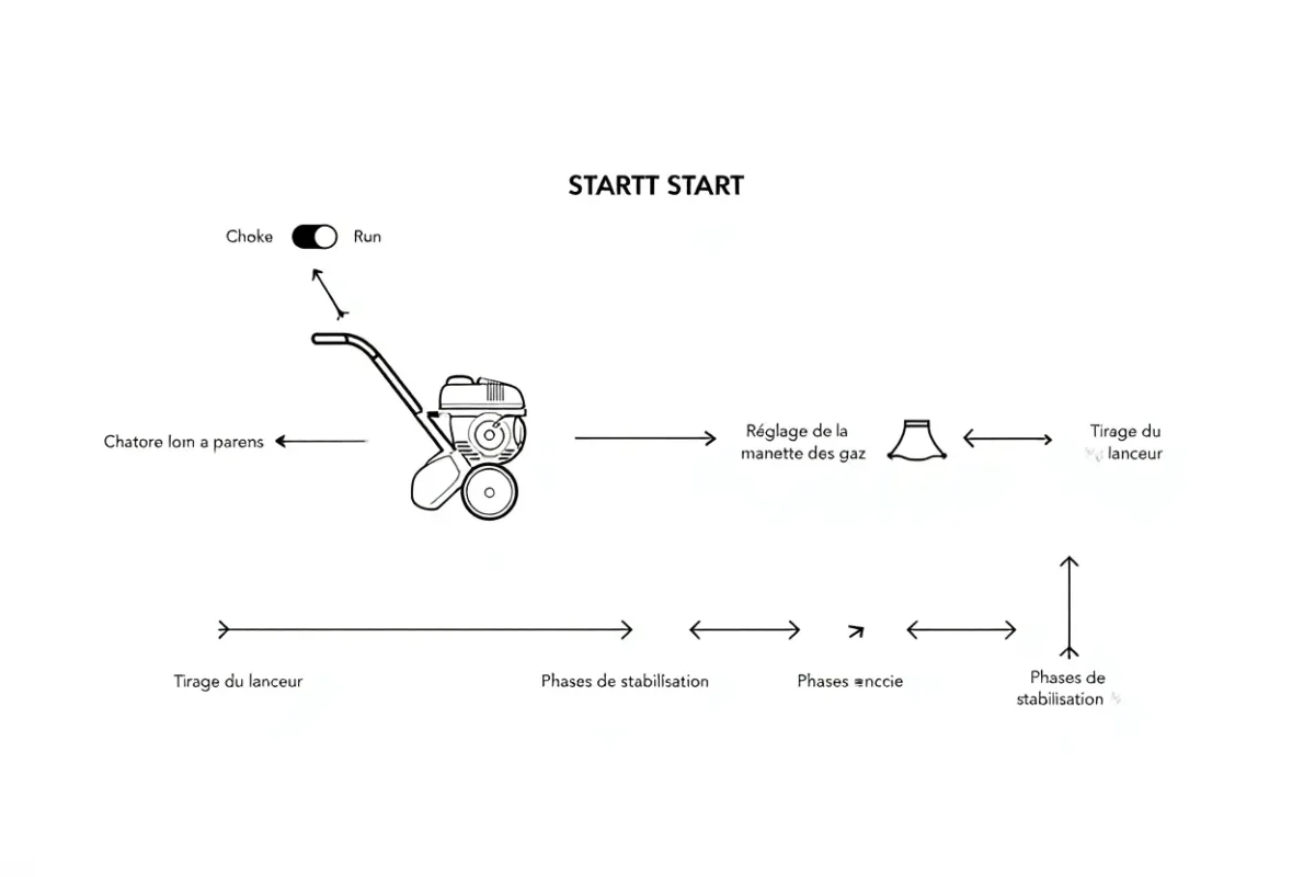Étapes du démarrage motobineuse