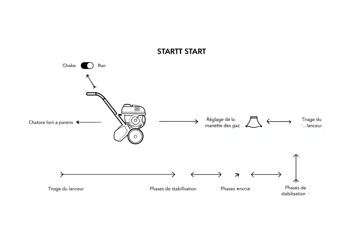 Étapes du démarrage motobineuse