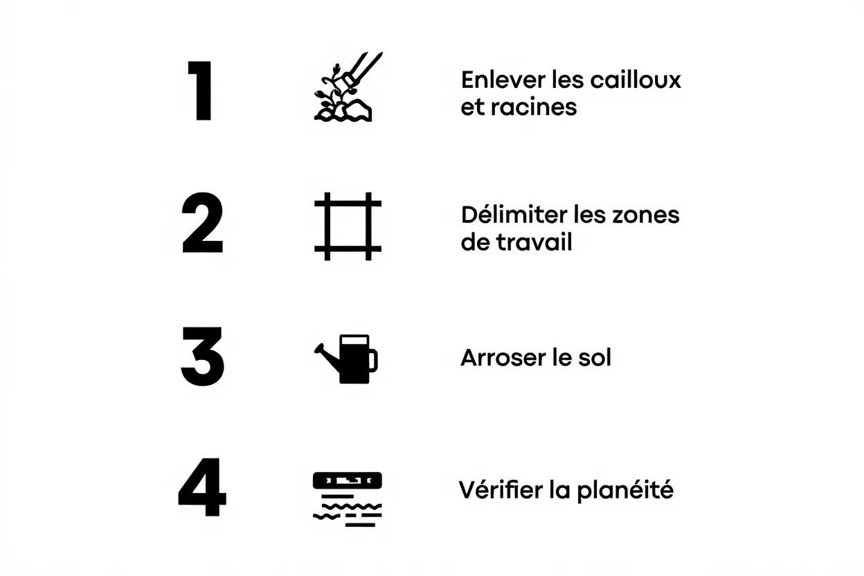 Étapes de préparation du terrain